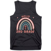 Hello 3rd Grade Rainbow Heart Back To School Teachers Tank Top