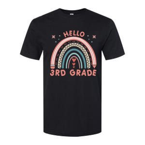 Hello 3rd Grade Rainbow Heart Back To School Teachers Softstyle CVC T-Shirt