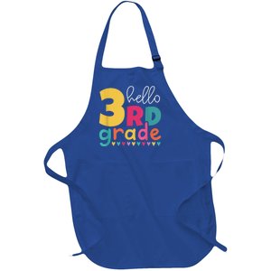 Hello 3Rd Grade First Day Back To School Third Grade Teacher Gift Full-Length Apron With Pockets