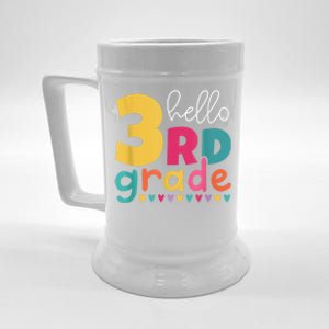 Hello 3Rd Grade First Day Back To School Third Grade Teacher Gift Beer Stein