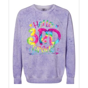 Hello 3rd Grade Teachers Students Tie Dye Back To School Colorblast Crewneck Sweatshirt