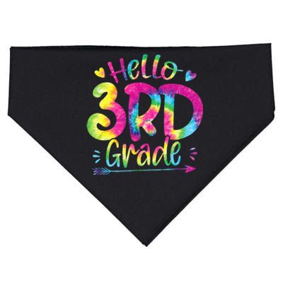 Hello 3rd Grade Teachers Students Tie Dye Back To School USA-Made Doggie Bandana