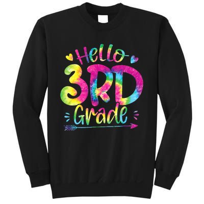 Hello 3rd Grade Teachers Students Tie Dye Back To School Sweatshirt