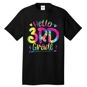 Hello 3rd Grade Teachers Students Tie Dye Back To School Tall T-Shirt