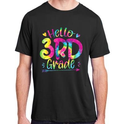 Hello 3rd Grade Teachers Students Tie Dye Back To School Adult ChromaSoft Performance T-Shirt