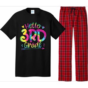 Hello 3rd Grade Teachers Students Tie Dye Back To School Pajama Set