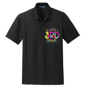 Hello 3rd Grade Teachers Students Tie Dye Back To School Dry Zone Grid Polo