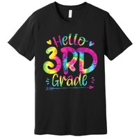 Hello 3rd Grade Teachers Students Tie Dye Back To School Premium T-Shirt