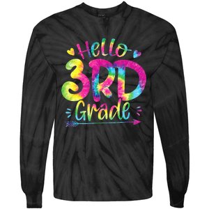 Hello 3rd Grade Teachers Students Tie Dye Back To School Tie-Dye Long Sleeve Shirt