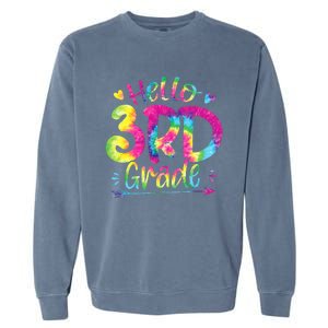 Hello 3rd Grade Teachers Students Tie Dye Back To School Garment-Dyed Sweatshirt