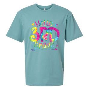 Hello 3rd Grade Teachers Students Tie Dye Back To School Sueded Cloud Jersey T-Shirt