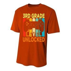 Hello 3rd Grade Level Unlocked Video Game Back To School Performance Sprint T-Shirt