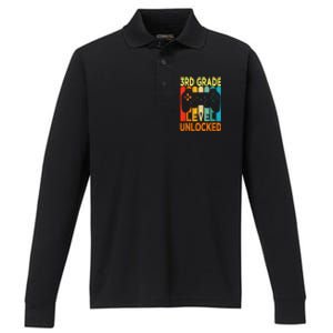 Hello 3rd Grade Level Unlocked Video Game Back To School Performance Long Sleeve Polo