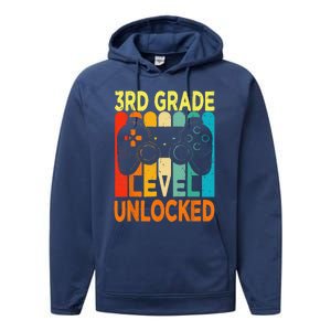 Hello 3rd Grade Level Unlocked Video Game Back To School Performance Fleece Hoodie