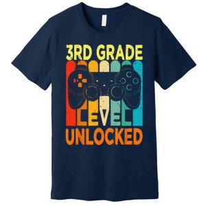 Hello 3rd Grade Level Unlocked Video Game Back To School Premium T-Shirt