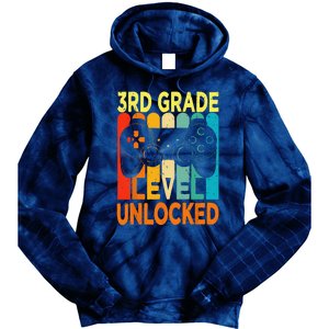 Hello 3rd Grade Level Unlocked Video Game Back To School Tie Dye Hoodie