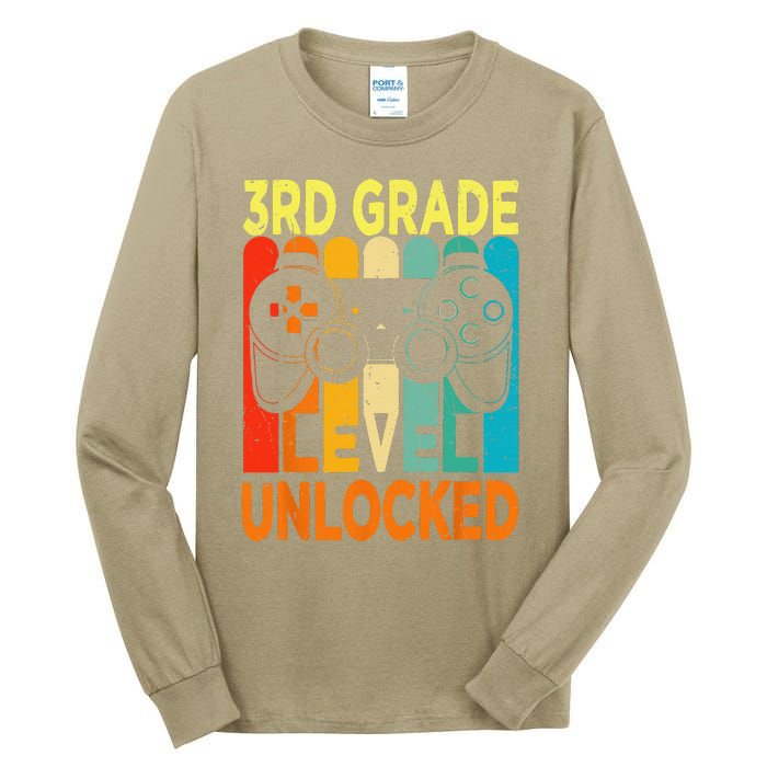 Hello 3rd Grade Level Unlocked Video Game Back To School Tall Long Sleeve T-Shirt