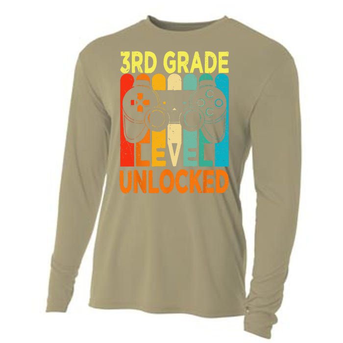 Hello 3rd Grade Level Unlocked Video Game Back To School Cooling Performance Long Sleeve Crew