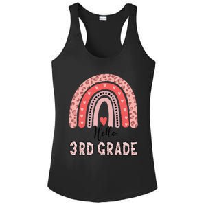 Hello 3rd Grade Rainbow Leopard Back To School First Day Ladies PosiCharge Competitor Racerback Tank