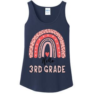 Hello 3rd Grade Rainbow Leopard Back To School First Day Ladies Essential Tank