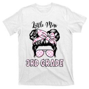 Hello 3rd Grade Messy Bun Cute Heart Back To School T-Shirt