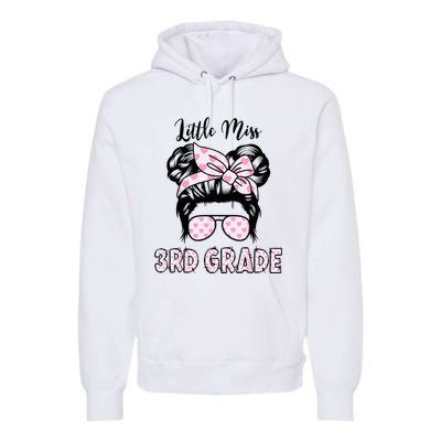 Hello 3rd Grade Messy Bun Cute Heart Back To School Premium Hoodie