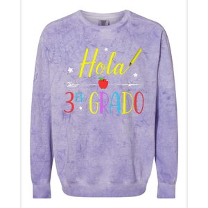 Hello 3rd Grade Spanish Teacher First Day Of School Colorblast Crewneck Sweatshirt