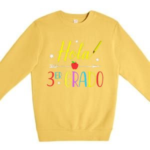 Hello 3rd Grade Spanish Teacher First Day Of School Premium Crewneck Sweatshirt