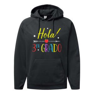 Hello 3rd Grade Spanish Teacher First Day Of School Performance Fleece Hoodie