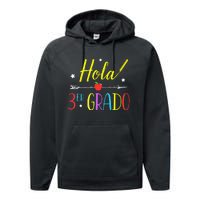 Hello 3rd Grade Spanish Teacher First Day Of School Performance Fleece Hoodie