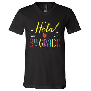 Hello 3rd Grade Spanish Teacher First Day Of School V-Neck T-Shirt