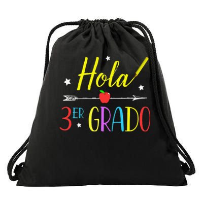 Hello 3rd Grade Spanish Teacher First Day Of School Drawstring Bag