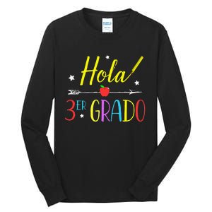 Hello 3rd Grade Spanish Teacher First Day Of School Tall Long Sleeve T-Shirt