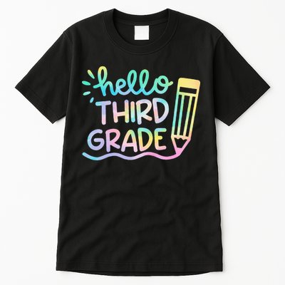 Hello 3rd Grade Tie Dye Teachers Kids Back To School Funny Tall T-Shirt