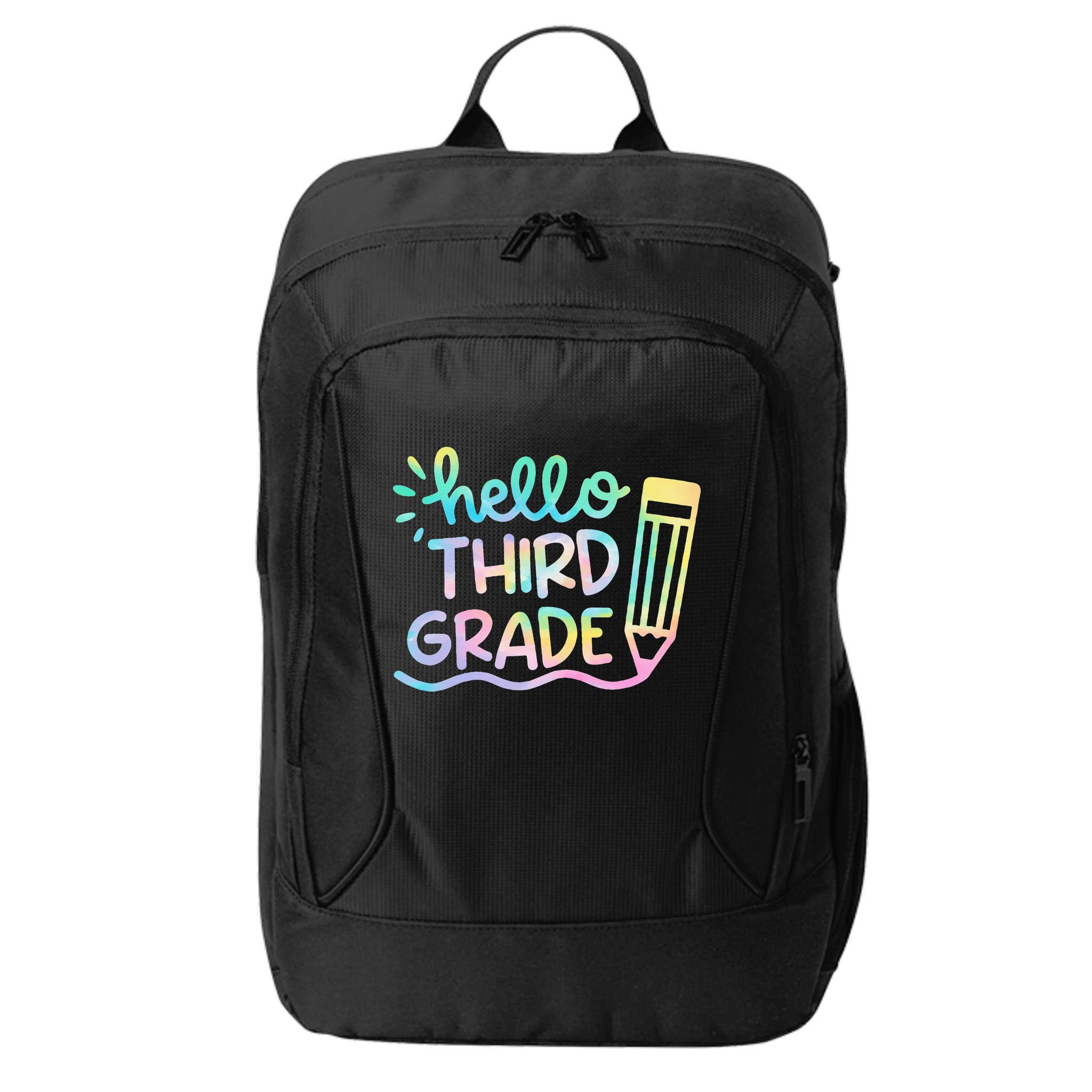 Hello 3rd Grade Tie Dye Teachers Kids Back To School Funny City Backpack