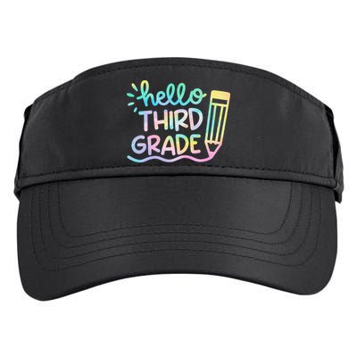 Hello 3rd Grade Tie Dye Teachers Kids Back To School Funny Adult Drive Performance Visor
