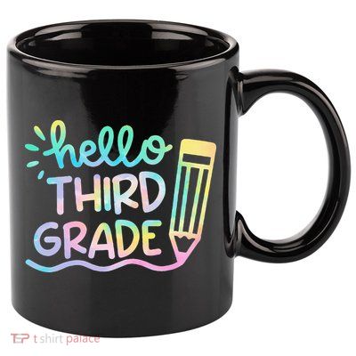 Hello 3rd Grade Tie Dye Teachers Kids Back To School Funny 11oz C Handle Ceramic Mug