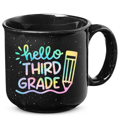 Hello 3rd Grade Tie Dye Teachers Kids Back To School Funny 15oz Campfire Ceramic Mug