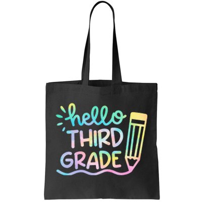 Hello 3rd Grade Tie Dye Teachers Kids Back To School Funny Tote Bag