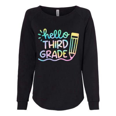 Hello 3rd Grade Tie Dye Teachers Kids Back To School Funny Womens California Wash Sweatshirt