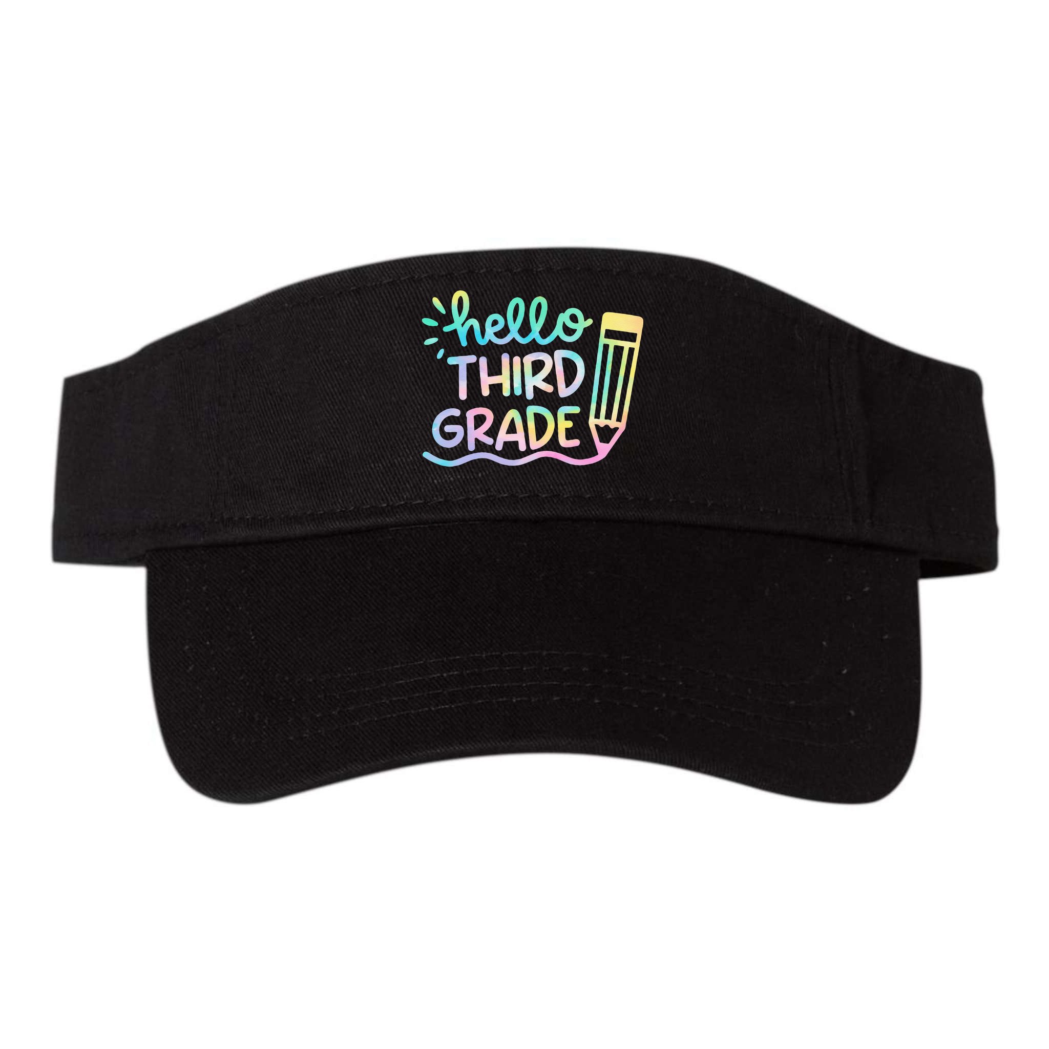 Hello 3rd Grade Tie Dye Teachers Kids Back To School Funny Visor