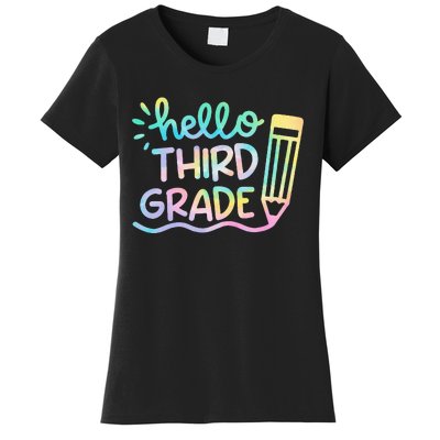 Hello 3rd Grade Tie Dye Teachers Kids Back To School Funny Women's T-Shirt