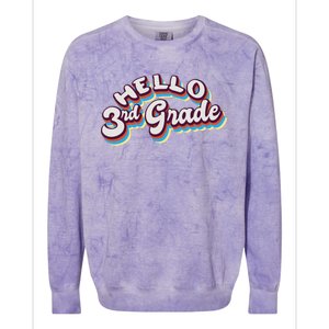 Hello 3rd Grade Colorful Colorblast Crewneck Sweatshirt