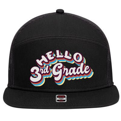 Hello 3rd Grade Colorful 7 Panel Mesh Trucker Snapback Hat