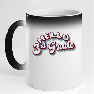 Hello 3rd Grade Colorful 11oz Black Color Changing Mug