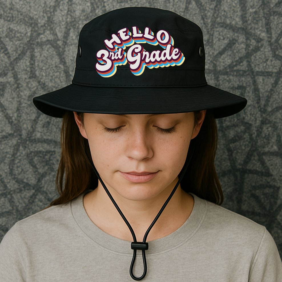 Hello 3rd Grade Colorful Bucket Hat