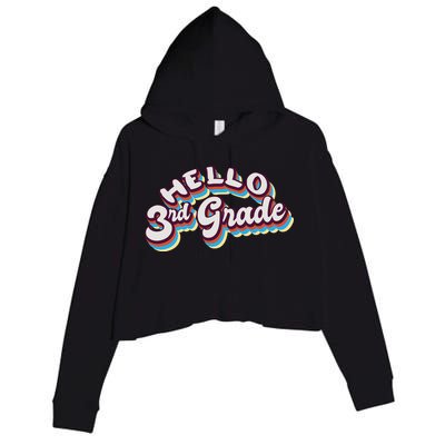 Hello 3rd Grade Colorful Crop Fleece Hoodie
