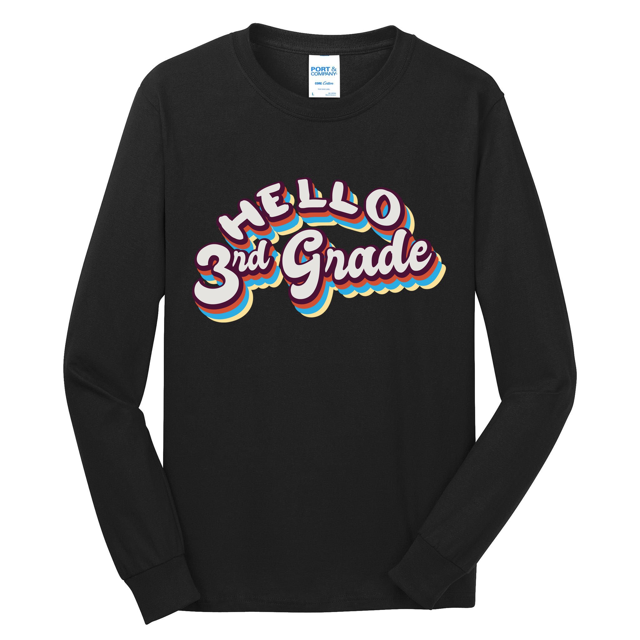 Hello 3rd Grade Colorful Tall Long Sleeve T-Shirt