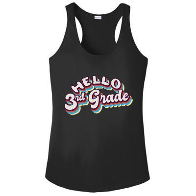 Hello 3rd Grade Colorful Ladies PosiCharge Competitor Racerback Tank