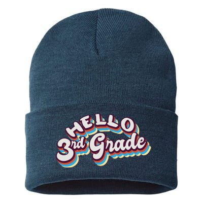 Hello 3rd Grade Colorful Sustainable Knit Beanie